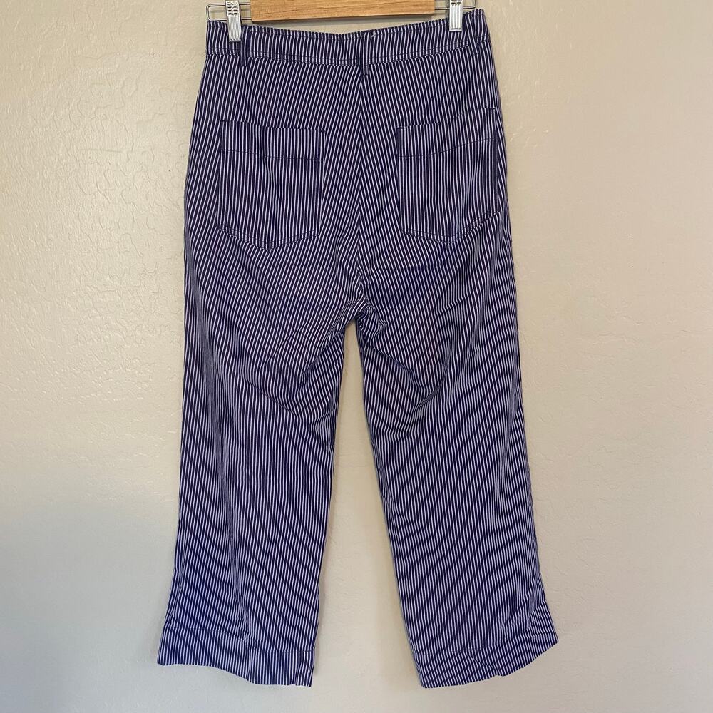 SKFK Mariartze Cropped Culottes Pants Womens Sz 6 8 Organic Cotton Striped - Picture 3 of 7